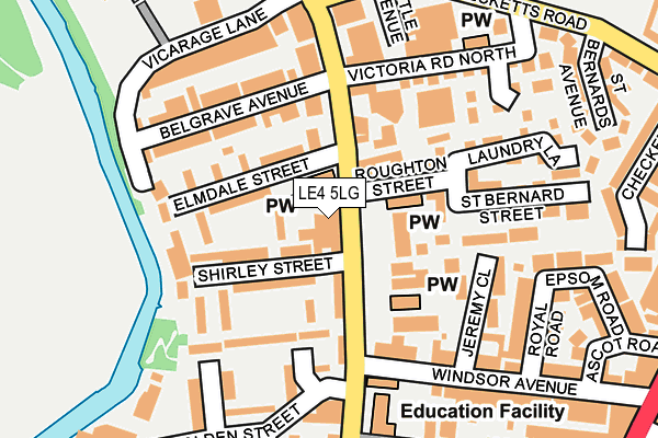 LE4 5LG map - OS OpenMap – Local (Ordnance Survey)