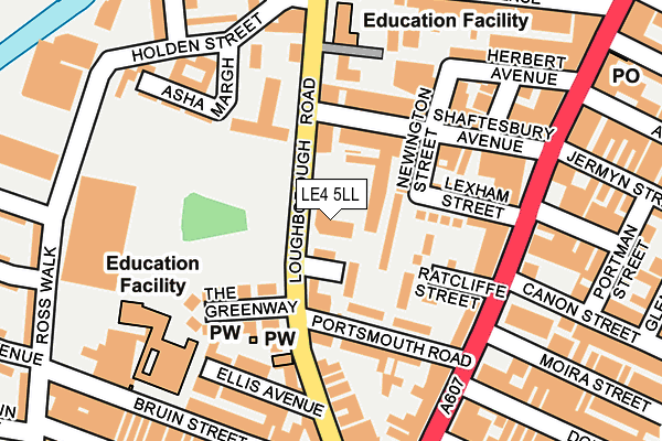 LE4 5LL map - OS OpenMap – Local (Ordnance Survey)