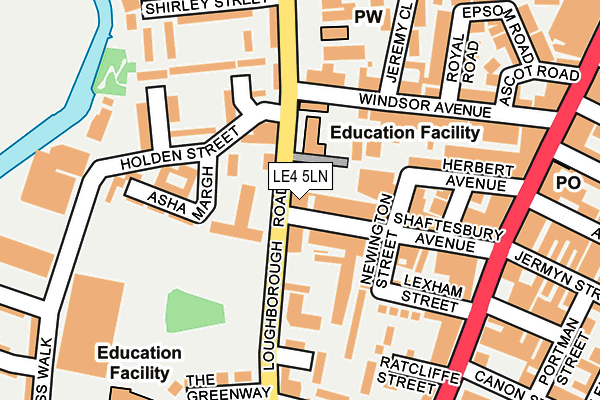 LE4 5LN map - OS OpenMap – Local (Ordnance Survey)