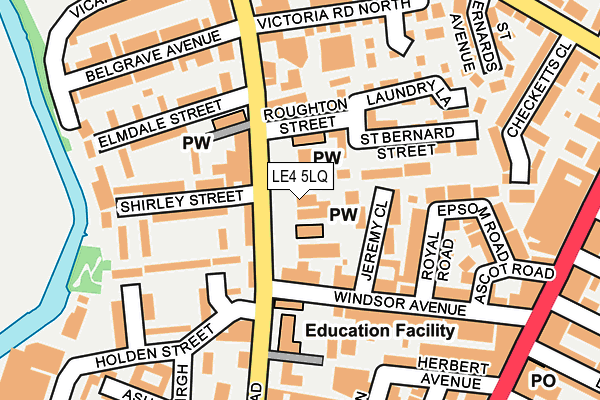 LE4 5LQ map - OS OpenMap – Local (Ordnance Survey)