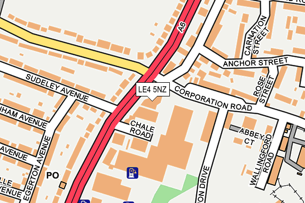 LE4 5NZ map - OS OpenMap – Local (Ordnance Survey)