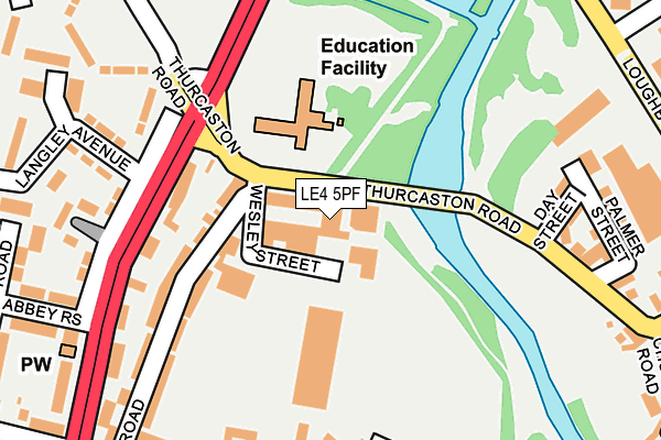 LE4 5PF map - OS OpenMap – Local (Ordnance Survey)