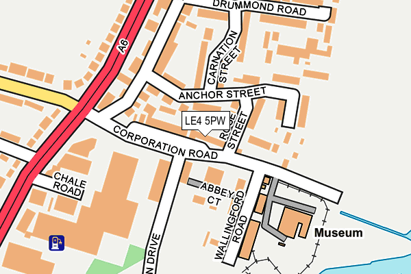 LE4 5PW map - OS OpenMap – Local (Ordnance Survey)