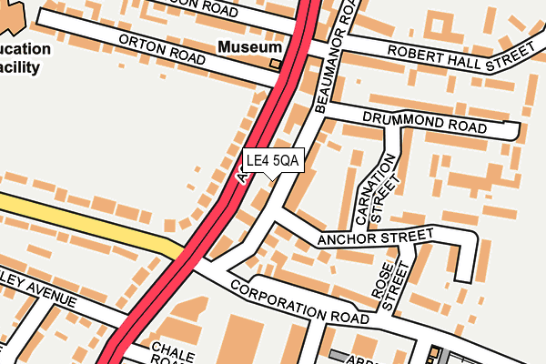 LE4 5QA map - OS OpenMap – Local (Ordnance Survey)