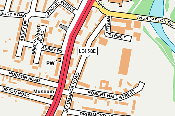 LE4 5QE map - OS OpenMap – Local (Ordnance Survey)