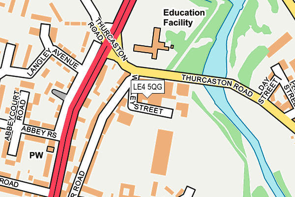 LE4 5QG map - OS OpenMap – Local (Ordnance Survey)