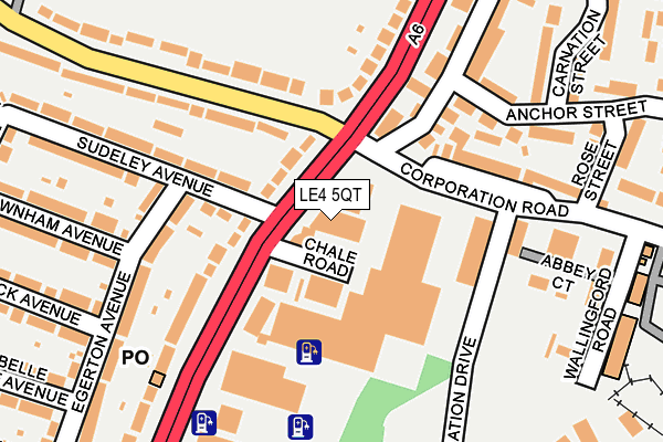 LE4 5QT map - OS OpenMap – Local (Ordnance Survey)