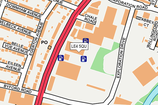 LE4 5QU map - OS OpenMap – Local (Ordnance Survey)
