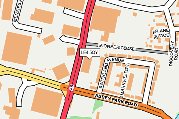 LE4 5QY map - OS OpenMap – Local (Ordnance Survey)