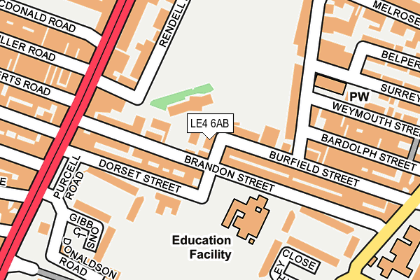 LE4 6AB map - OS OpenMap – Local (Ordnance Survey)