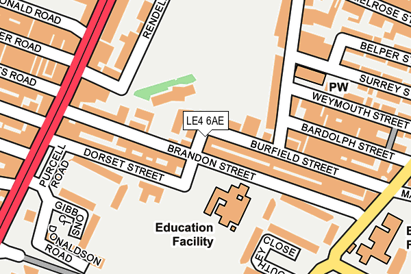 LE4 6AE map - OS OpenMap – Local (Ordnance Survey)