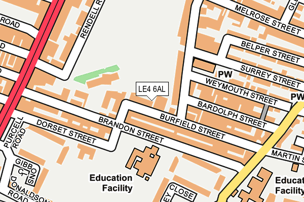 LE4 6AL map - OS OpenMap – Local (Ordnance Survey)