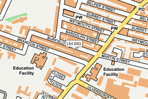 LE4 6AQ map - OS OpenMap – Local (Ordnance Survey)