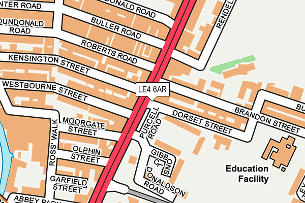 LE4 6AR map - OS OpenMap – Local (Ordnance Survey)