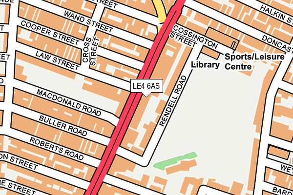 LE4 6AS map - OS OpenMap – Local (Ordnance Survey)