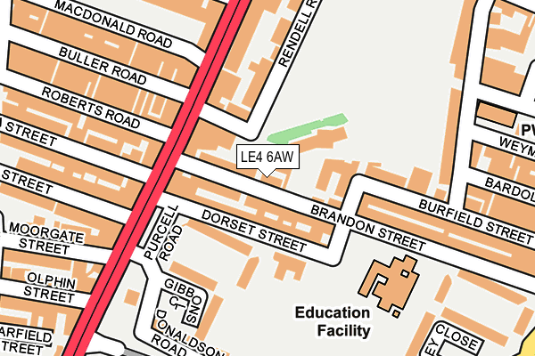 LE4 6AW map - OS OpenMap – Local (Ordnance Survey)