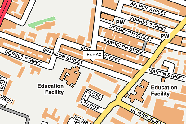 LE4 6AX map - OS OpenMap – Local (Ordnance Survey)