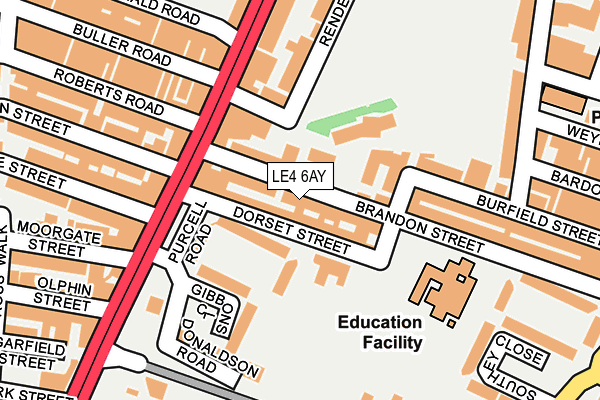 LE4 6AY map - OS OpenMap – Local (Ordnance Survey)