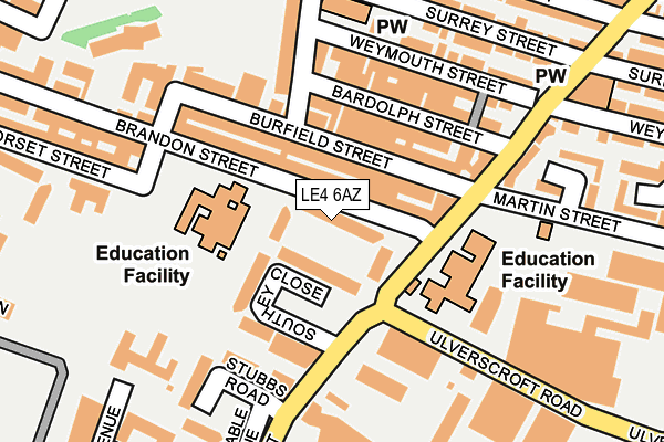 LE4 6AZ map - OS OpenMap – Local (Ordnance Survey)