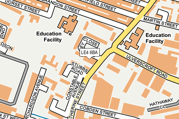 LE4 6BA map - OS OpenMap – Local (Ordnance Survey)