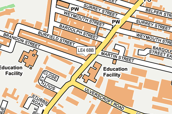 LE4 6BB map - OS OpenMap – Local (Ordnance Survey)
