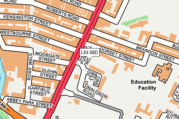 LE4 6BD map - OS OpenMap – Local (Ordnance Survey)