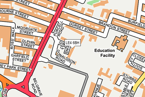 LE4 6BH map - OS OpenMap – Local (Ordnance Survey)