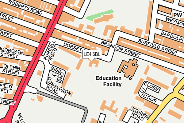 LE4 6BL map - OS OpenMap – Local (Ordnance Survey)