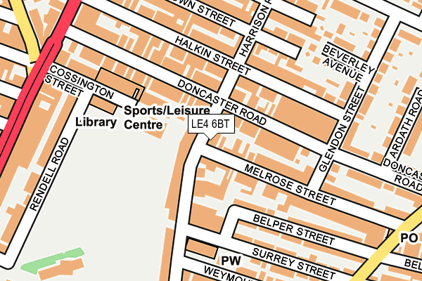 LE4 6BT map - OS OpenMap – Local (Ordnance Survey)