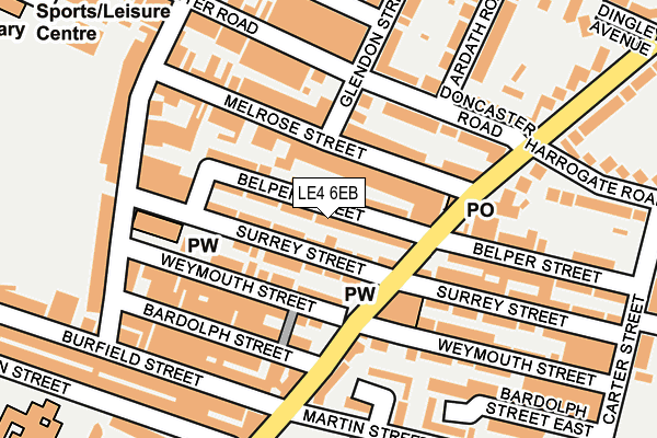 LE4 6EB map - OS OpenMap – Local (Ordnance Survey)