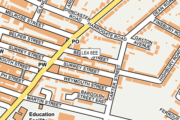 LE4 6EE map - OS OpenMap – Local (Ordnance Survey)