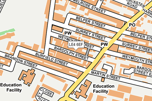 LE4 6EF map - OS OpenMap – Local (Ordnance Survey)