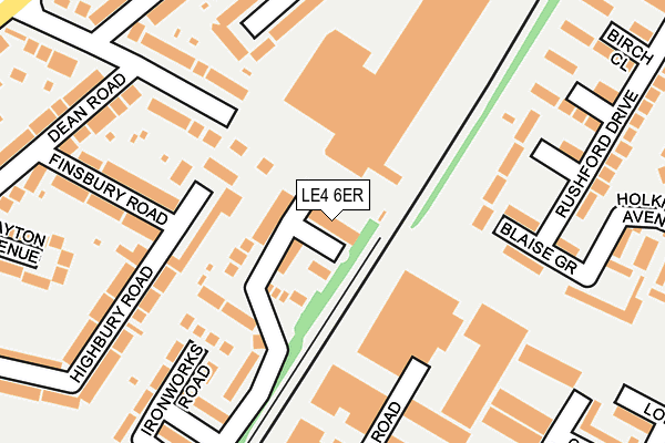 LE4 6ER map - OS OpenMap – Local (Ordnance Survey)