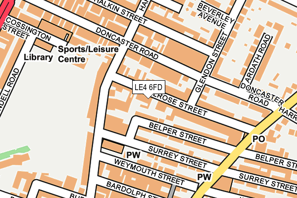 LE4 6FD map - OS OpenMap – Local (Ordnance Survey)