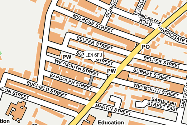 LE4 6FJ map - OS OpenMap – Local (Ordnance Survey)