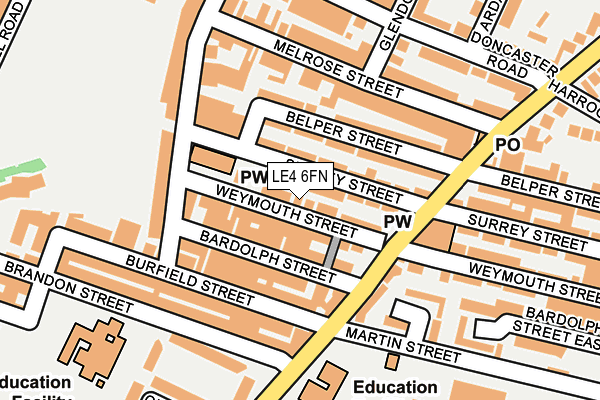 LE4 6FN map - OS OpenMap – Local (Ordnance Survey)