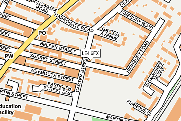 LE4 6FX map - OS OpenMap – Local (Ordnance Survey)