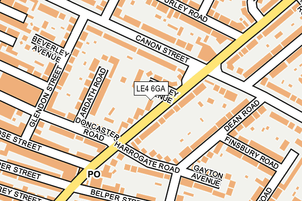 LE4 6GA map - OS OpenMap – Local (Ordnance Survey)