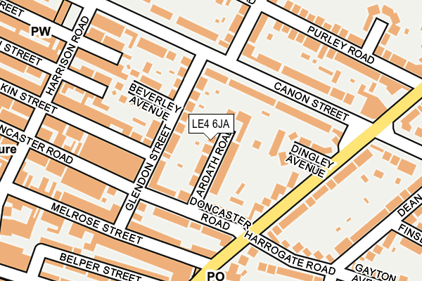 LE4 6JA map - OS OpenMap – Local (Ordnance Survey)