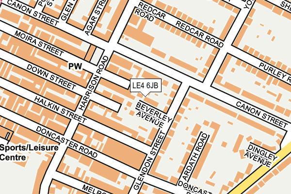 LE4 6JB map - OS OpenMap – Local (Ordnance Survey)