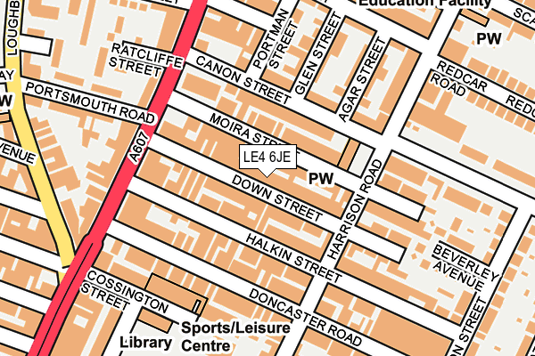 LE4 6JE map - OS OpenMap – Local (Ordnance Survey)