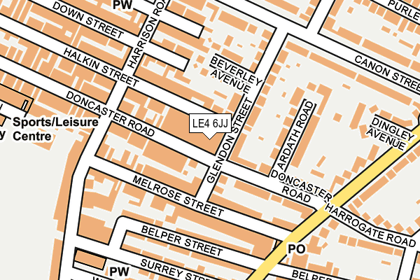 LE4 6JJ map - OS OpenMap – Local (Ordnance Survey)
