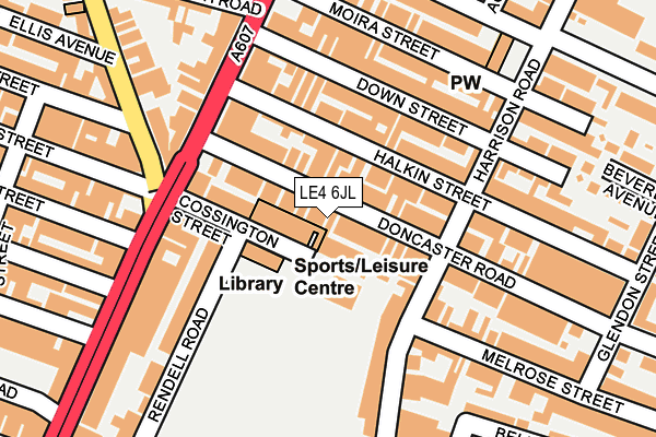 LE4 6JL map - OS OpenMap – Local (Ordnance Survey)