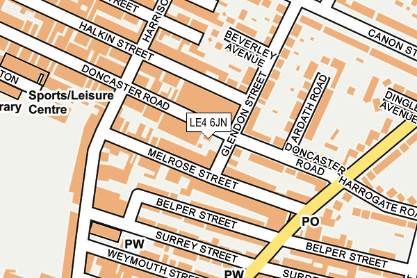 LE4 6JN map - OS OpenMap – Local (Ordnance Survey)