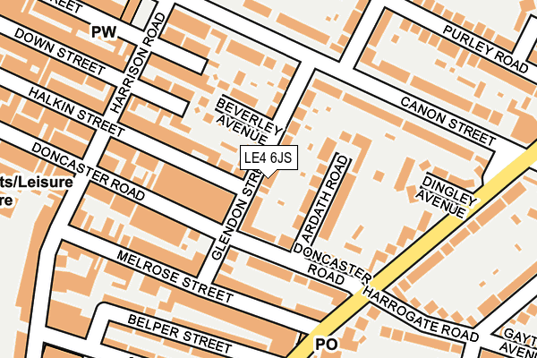 LE4 6JS map - OS OpenMap – Local (Ordnance Survey)