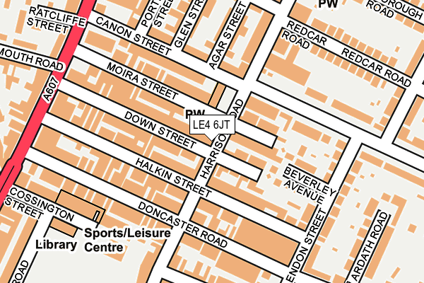 LE4 6JT map - OS OpenMap – Local (Ordnance Survey)