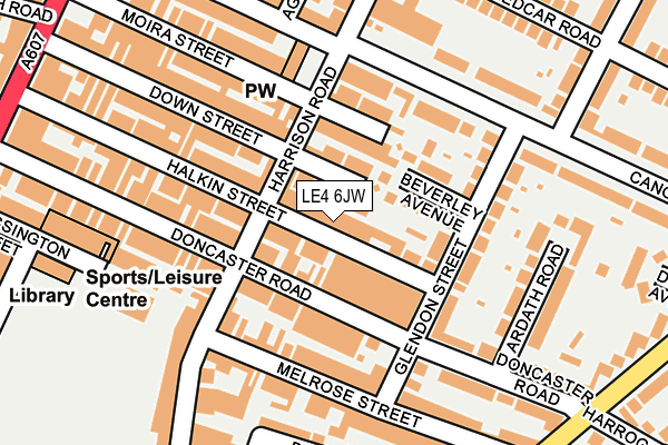 LE4 6JW map - OS OpenMap – Local (Ordnance Survey)