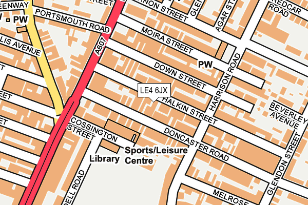 LE4 6JX map - OS OpenMap – Local (Ordnance Survey)