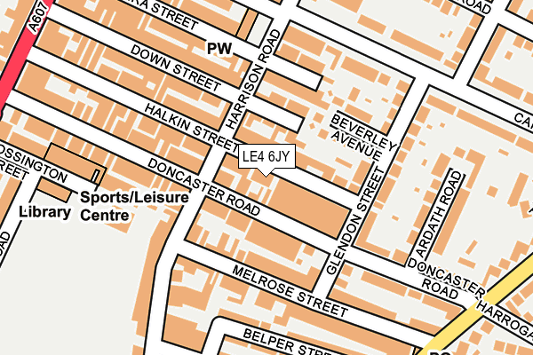LE4 6JY map - OS OpenMap – Local (Ordnance Survey)
