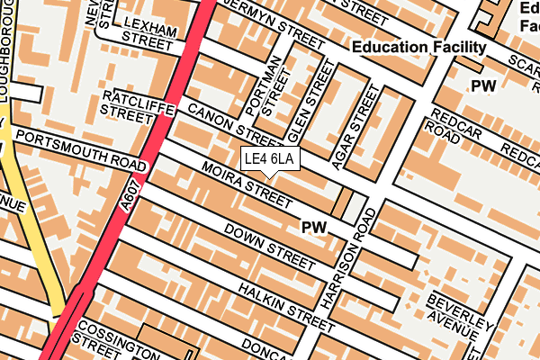 LE4 6LA map - OS OpenMap – Local (Ordnance Survey)